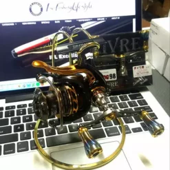 Livre Custom Titanium Double Handle (Gun Metal X Burnt Tip X Gold)- WING 98 (WD-98-FD1 Daiwa Compatible)) 12 Livre Custom Titanium Double Handle (Gun Metal X Burnt Tip X Gold)- WING 98 (WD-98-FD1 Daiwa Compatible)) -Fishing Reels Shop livre custom handle1